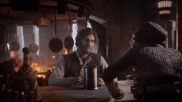 Kuva pelianimaatiosta: Han Solo ja Maz Kanata.