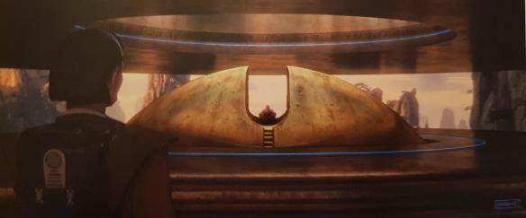 Rey erilaisessa jeditemppelissä, luonnoskuva.